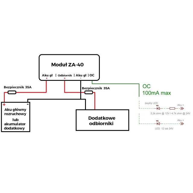 Zabezpieczenie akumulatora przed głębokim rozładowaniem ZA50